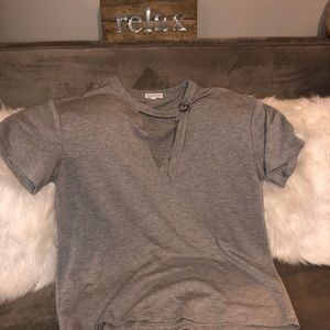 Grey jersey material night out shirt